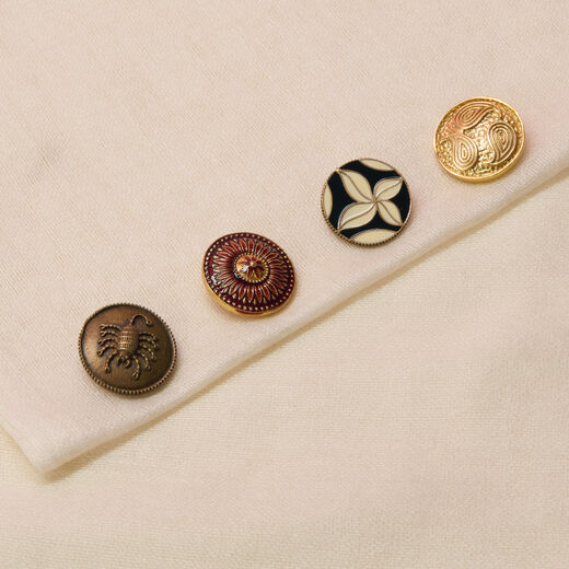 Surreal motifs coat button set